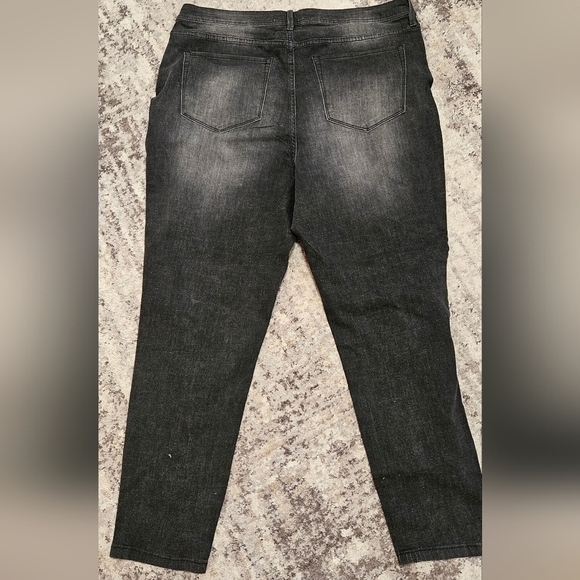 RM Rebecca Minkoff Crystal Studded Black Jeans, Size 18W - Picture 6 of 8